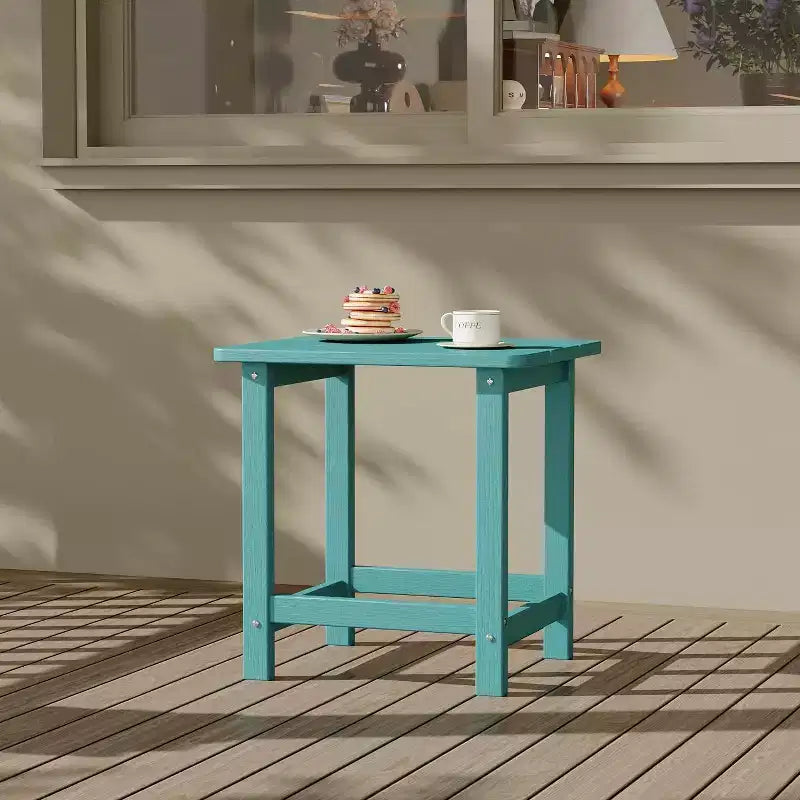 Weather Resistant Square Outdoor Side Table, Patio End Table for Backyard, Pool, Front Porch, and Indoor UsePerfect Companion Piece