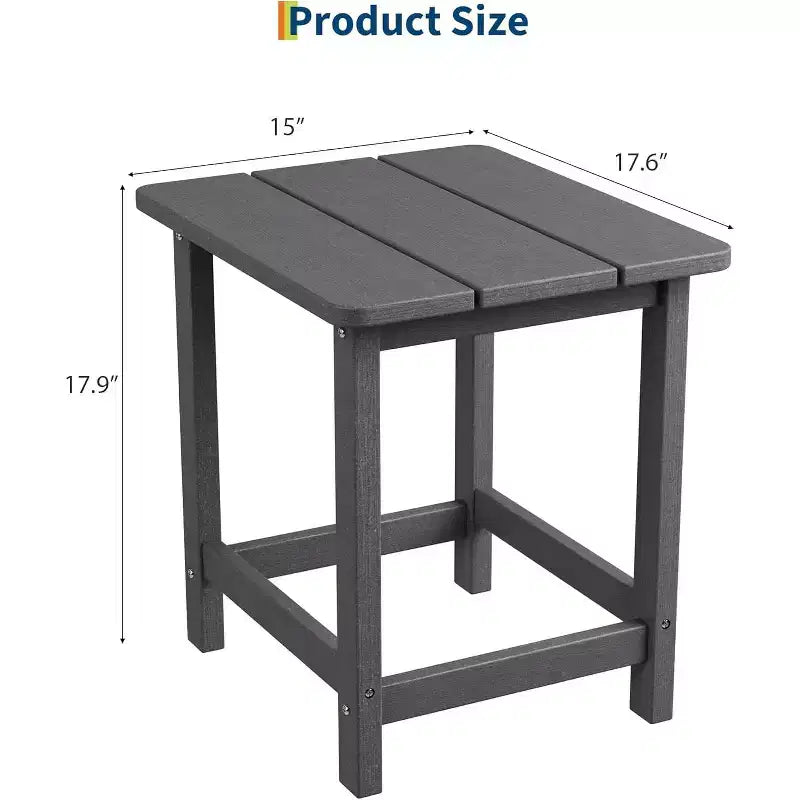 Weather Resistant Square Outdoor Side Table, Patio End Table for Backyard, Pool, Front Porch, and Indoor UsePerfect Companion Piece