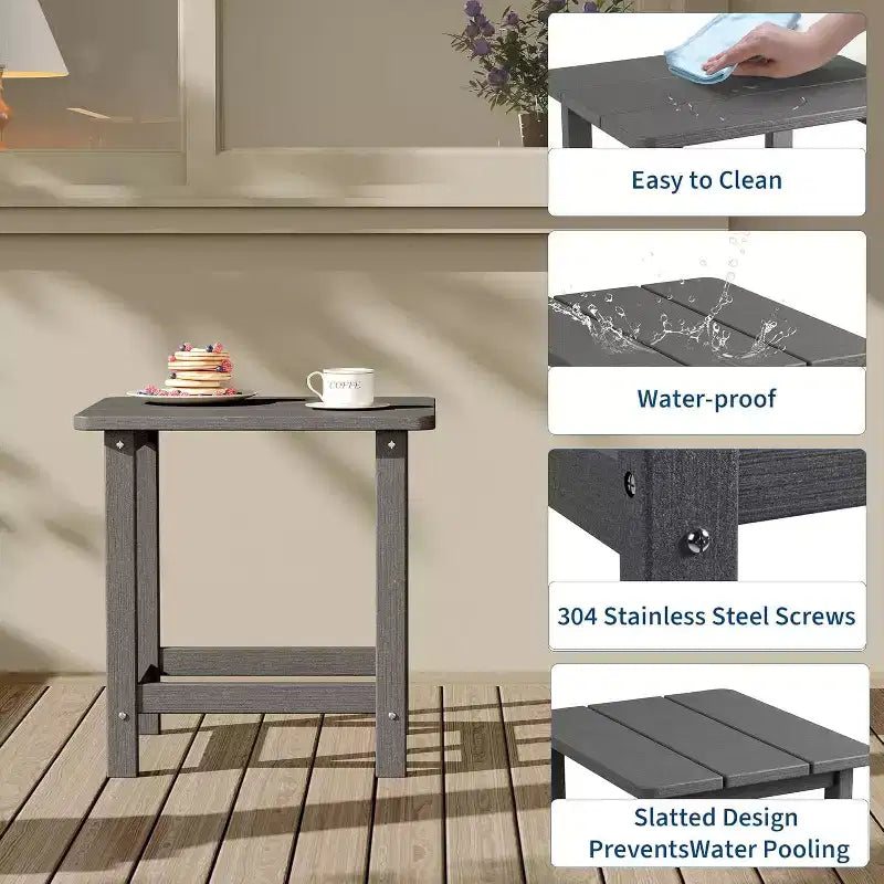 Weather Resistant Square Outdoor Side Table, Patio End Table for Backyard, Pool, Front Porch, and Indoor UsePerfect Companion Piece