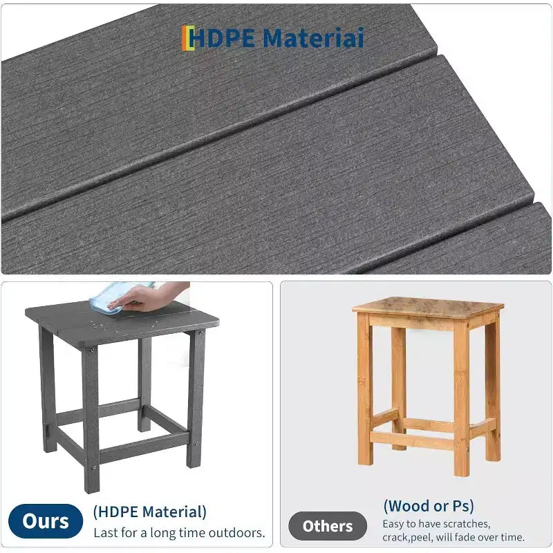Weather Resistant Square Outdoor Side Table, Patio End Table for Backyard, Pool, Front Porch, and Indoor UsePerfect Companion Piece