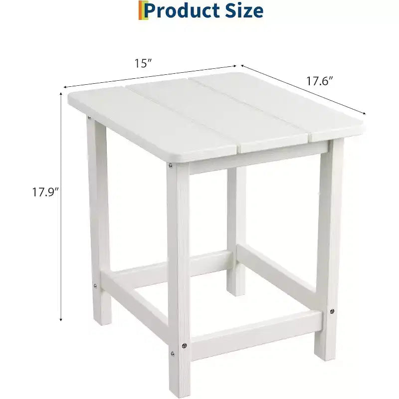 Weather Resistant Square Outdoor Side Table, Patio End Table for Backyard, Pool, Front Porch, and Indoor UsePerfect Companion Piece