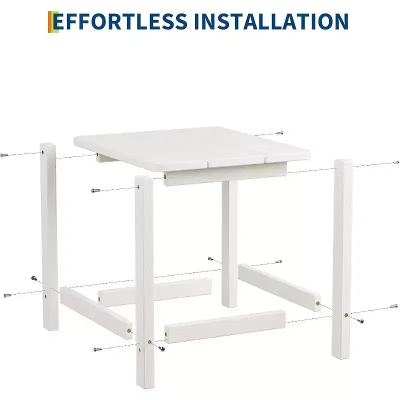 Weather Resistant Square Outdoor Side Table, Patio End Table for Backyard, Pool, Front Porch, and Indoor UsePerfect Companion Piece