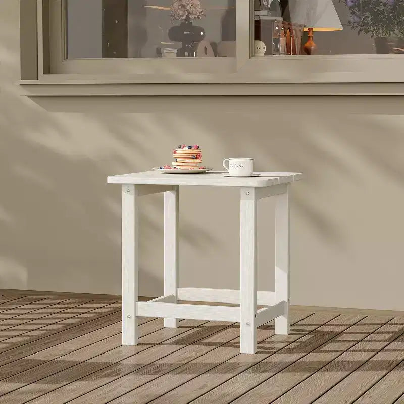 Weather Resistant Square Outdoor Side Table, Patio End Table for Backyard, Pool, Front Porch, and Indoor UsePerfect Companion Piece