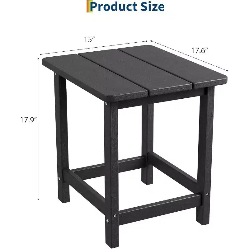 Weather Resistant Square Outdoor Side Table, Patio End Table for Backyard, Pool, Front Porch, and Indoor UsePerfect Companion Piece