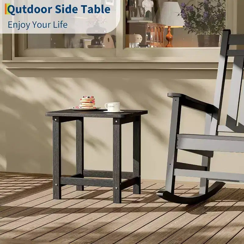 Weather Resistant Square Outdoor Side Table, Patio End Table for Backyard, Pool, Front Porch, and Indoor UsePerfect Companion Piece