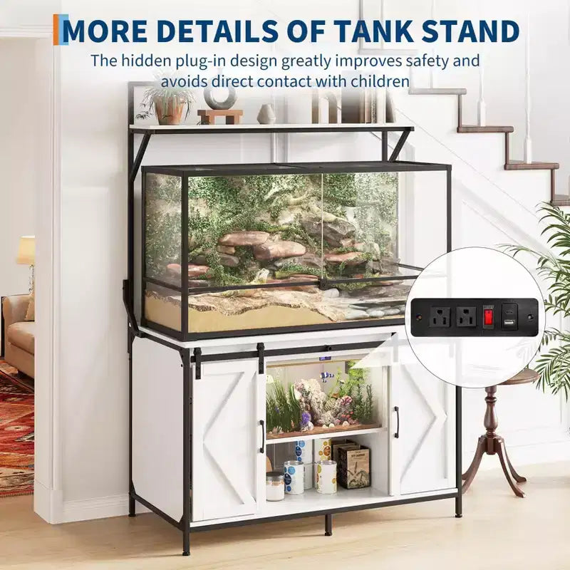 Reptile Tank Stand, Fish Tank Stand Fits Up to 120 Gallon, Aquarium Stand with 48 x 24 Tabletop