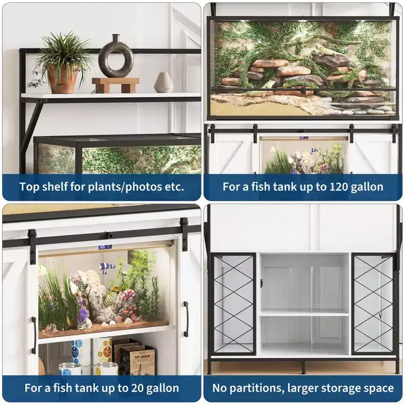 Reptile Tank Stand, Fish Tank Stand Fits Up to 120 Gallon, Aquarium Stand with 48 x 24 Tabletop