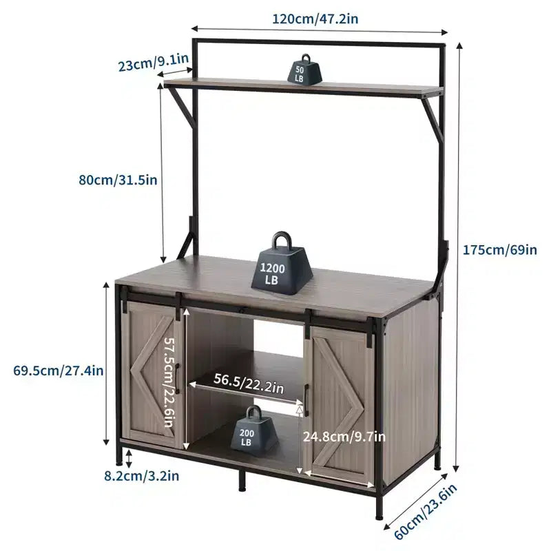 Reptile Tank Stand, Fish Tank Stand Fits Up to 120 Gallon, Aquarium Stand with 48 x 24 Tabletop