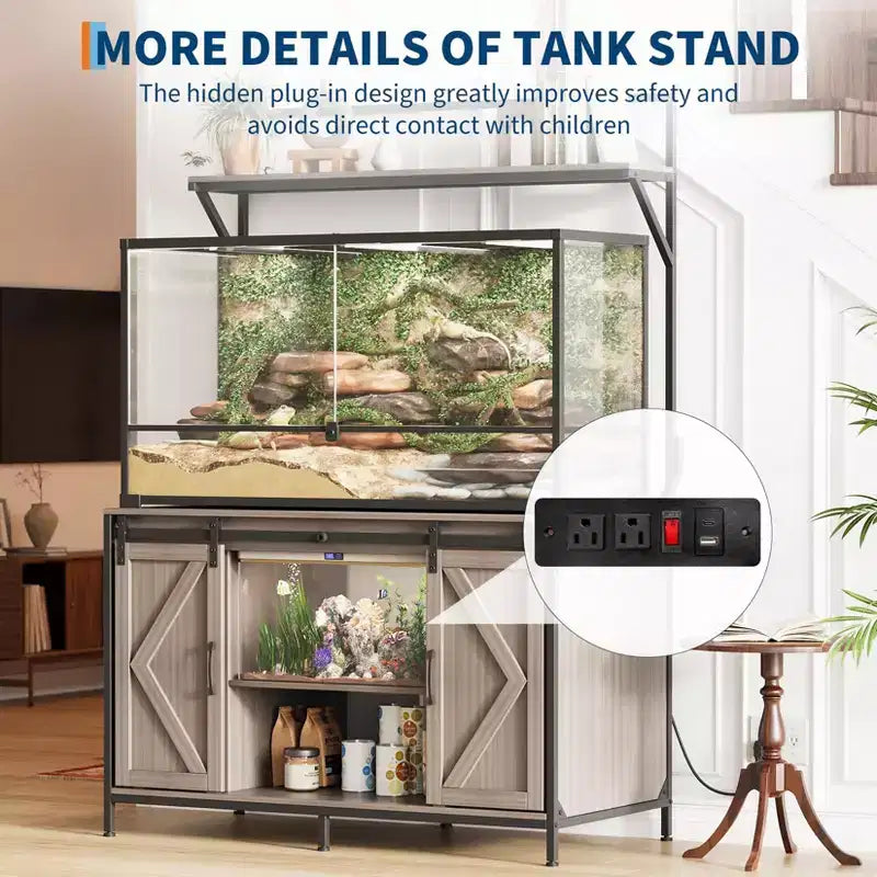 Reptile Tank Stand, Fish Tank Stand Fits Up to 120 Gallon, Aquarium Stand with 48 x 24 Tabletop