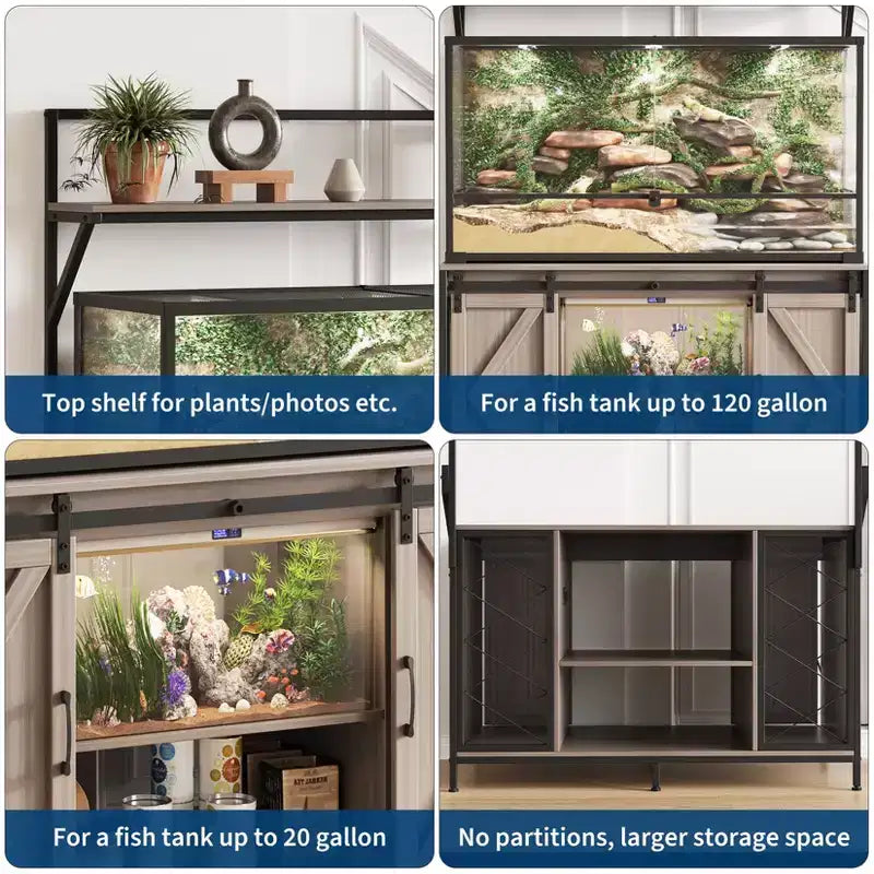 Reptile Tank Stand, Fish Tank Stand Fits Up to 120 Gallon, Aquarium Stand with 48 x 24 Tabletop