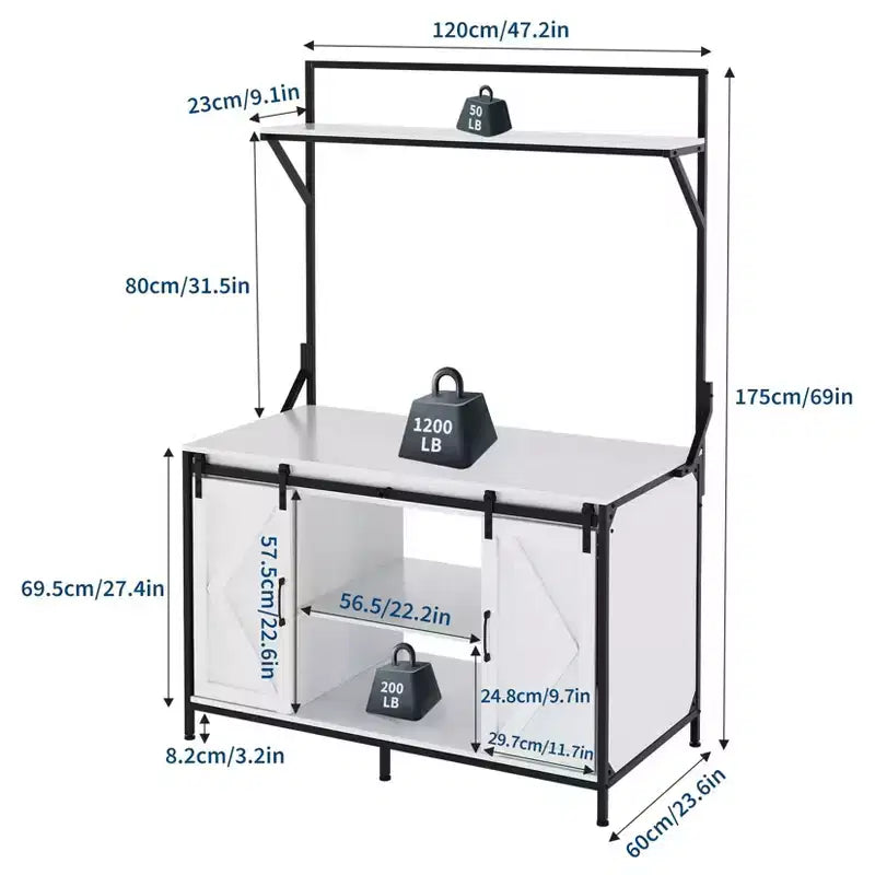 Reptile Tank Stand, Fish Tank Stand Fits Up to 120 Gallon, Aquarium Stand with 48 x 24 Tabletop