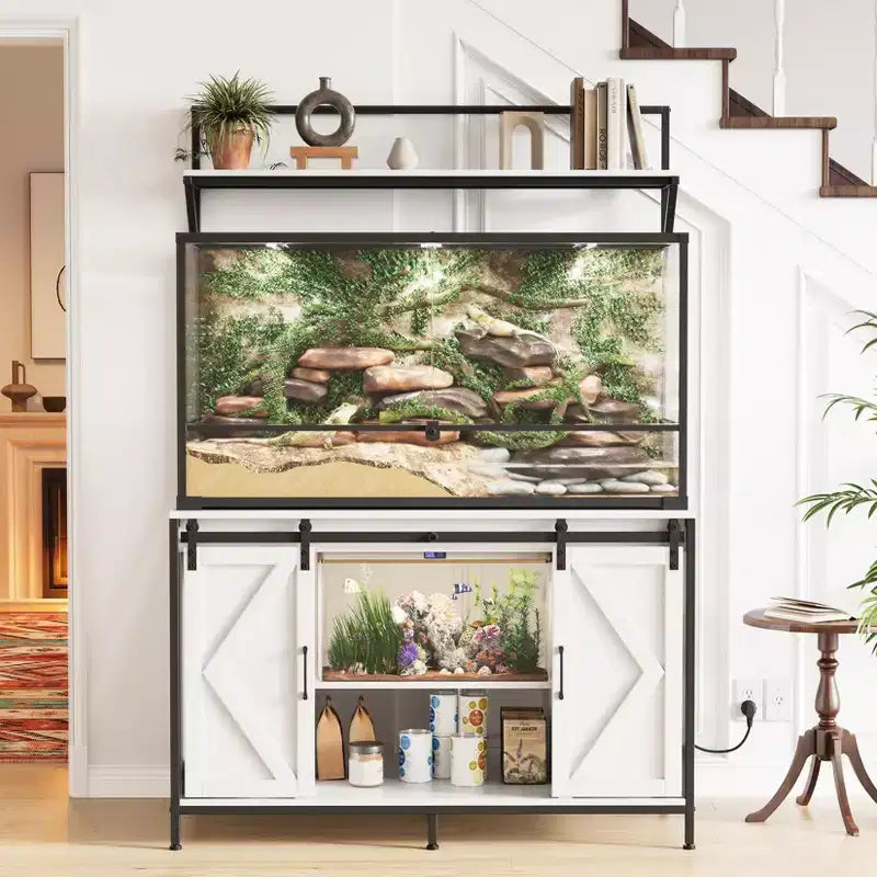Reptile Tank Stand, Fish Tank Stand Fits Up to 120 Gallon, Aquarium Stand with 48 x 24 Tabletop