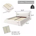 Letto a piattaforma imbottito king size, struttura letto in metallo e legno massiccio con testiera in velluto dalla forma speciale