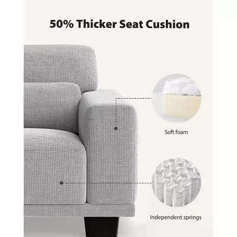 65 In Modern Couch with Deep Seats and Wide Armrests, Loveseat Couches for Living Room, Comfortable Love Seat Sofa with Max weight capacity 300 lbs