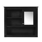 Mobiletto a specchio rettangolare in MDF da 32" L x 28" H con 5 ripiani rimovibili, cerniere a chiusura ammortizzata
