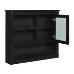 Mobiletto a specchio rettangolare in MDF da 32" L x 28" H con 5 ripiani rimovibili, cerniere a chiusura ammortizzata