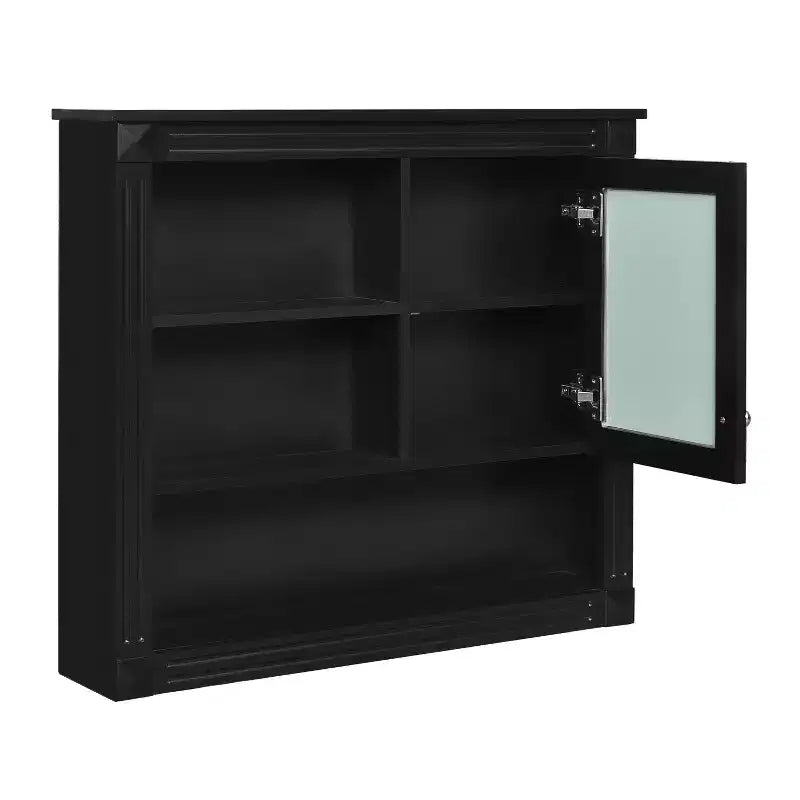 Mobiletto a specchio rettangolare in MDF da 32" L x 28" H con 5 ripiani rimovibili, cerniere a chiusura ammortizzata