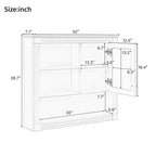 Mobiletto a specchio rettangolare in MDF da 32" L x 28" H con 5 ripiani rimovibili, cerniere a chiusura ammortizzata