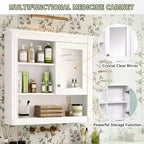 Mobiletto a specchio rettangolare in MDF da 32" L x 28" H con 5 ripiani rimovibili, cerniere a chiusura ammortizzata