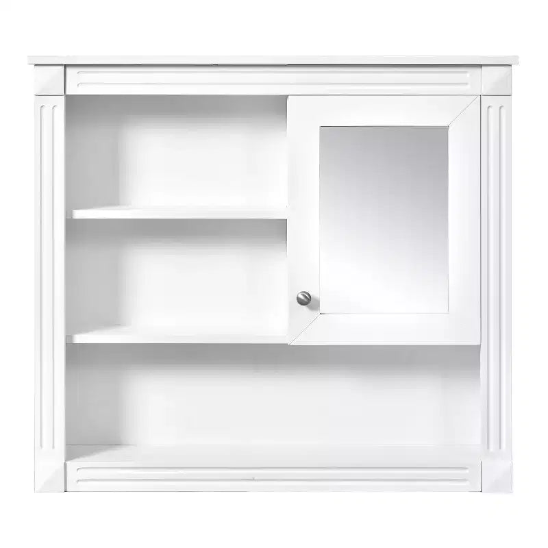 Mobiletto a specchio rettangolare in MDF da 32" L x 28" H con 5 ripiani rimovibili, cerniere a chiusura ammortizzata