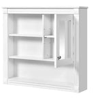 Mobiletto a specchio rettangolare in MDF da 32" L x 28" H con 5 ripiani rimovibili, cerniere a chiusura ammortizzata