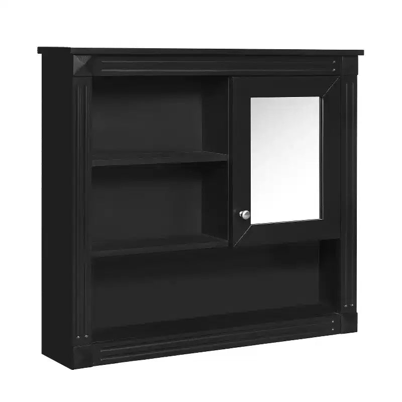 Mobiletto a specchio rettangolare in MDF da 32" L x 28" H con 5 ripiani rimovibili, cerniere a chiusura ammortizzata