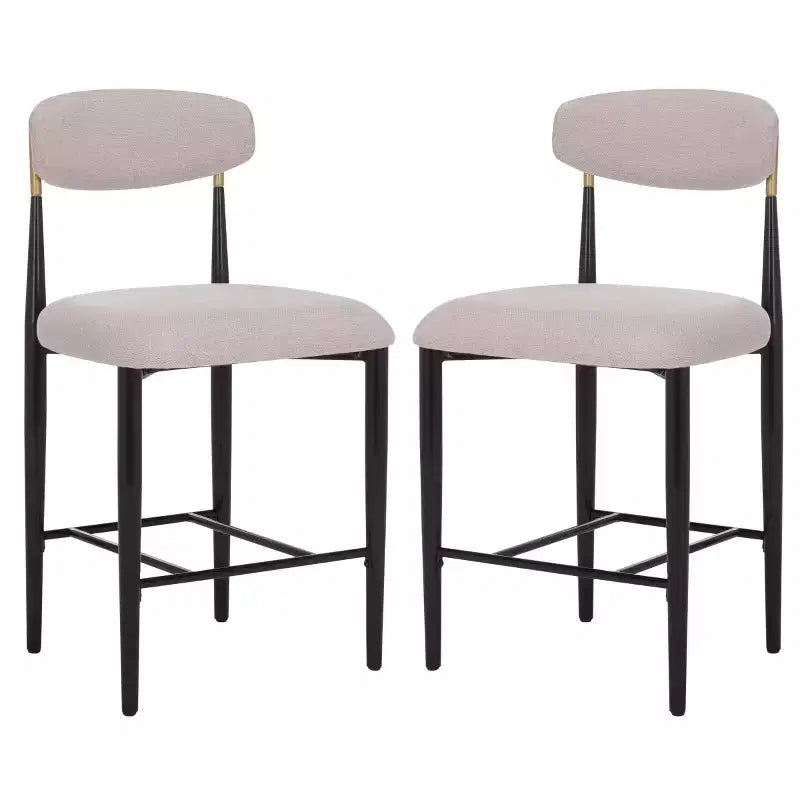 Covelle Counter Stool (Set of 2) - BST6402A - Black Gold/Dove Grey - Safavieh