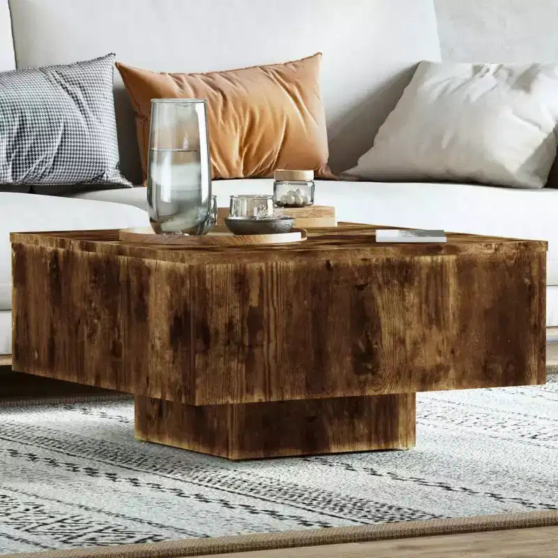 vidaXL Coffee Table White Engineered Wood 23.6 in x 23.6 in x 12.4 in