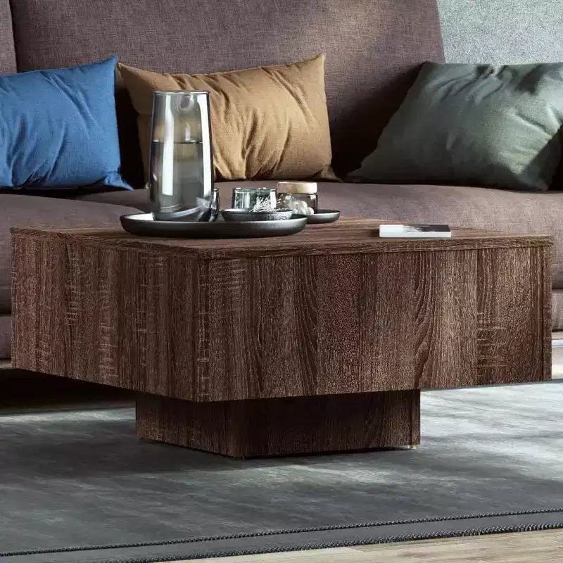 vidaXL Coffee Table White Engineered Wood 23.6 in x 23.6 in x 12.4 in