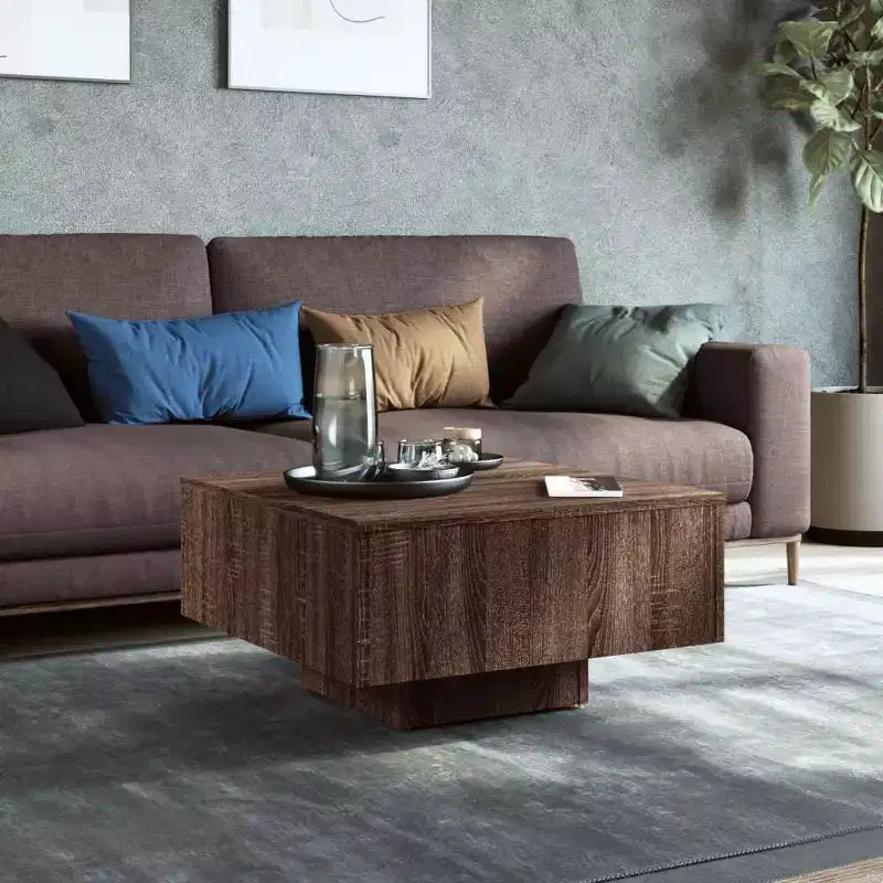 vidaXL Coffee Table White Engineered Wood 23.6 in x 23.6 in x 12.4 in