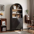 Arched Accent Storage Cabinet with Doors and Shelves, Modern Display Bookshelf with Hidden Storage for Living Room or Office - Panipeachy