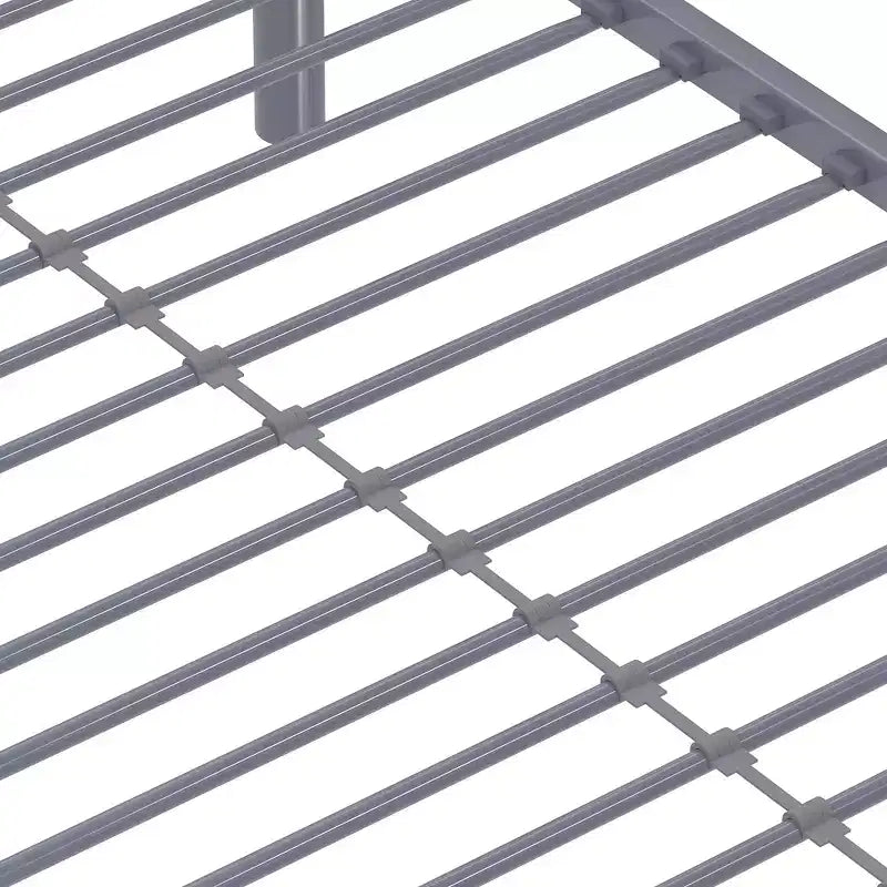 VECELO Metal Bunk Bed Twin Over Twin, Industrial Bunkbeds with Ladder and Full-Length Guardrail