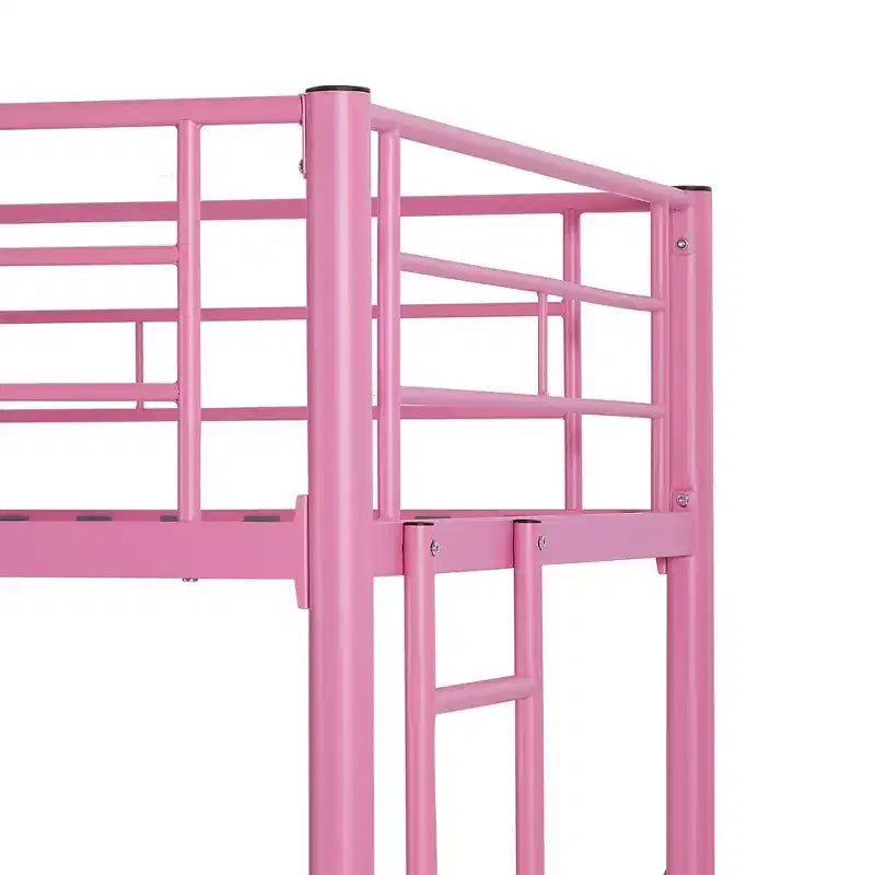 VECELO Metal Bunk Bed Twin Over Twin, Industrial Bunkbeds with Ladder and Full-Length Guardrail