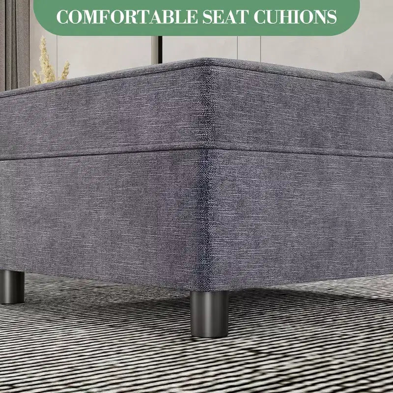 26.4 inches Chenille Storage Module for Sectional Sofa, Square Ottoman Module for Sectional Sleeper Sofa, for Couch Living Room Dark Grey, Grey