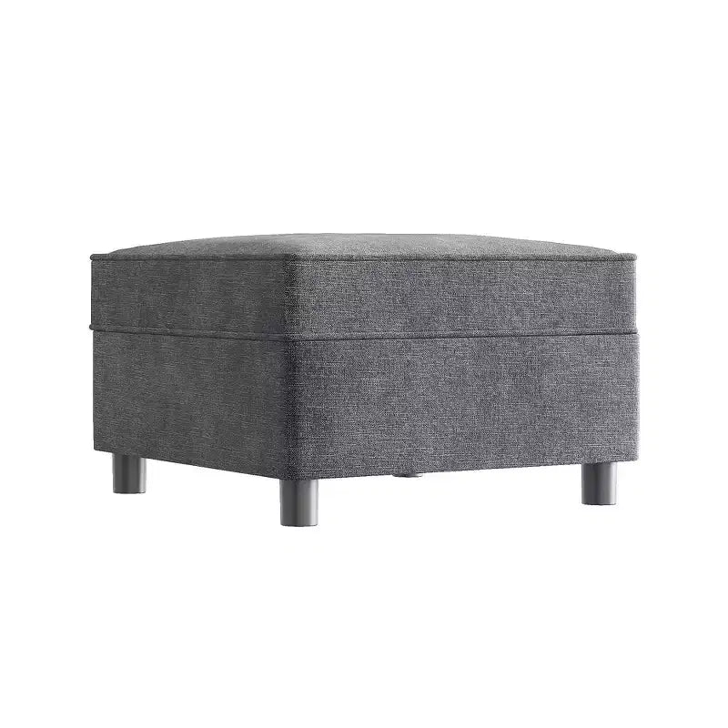 26.4 inches Chenille Storage Module for Sectional Sofa, Square Ottoman Module for Sectional Sleeper Sofa, for Couch Living Room Dark Grey, Grey