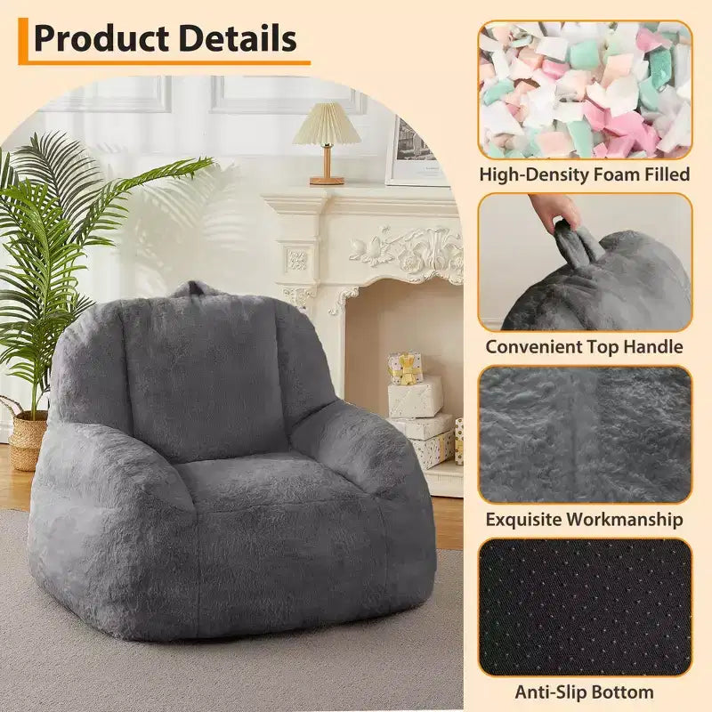 Grand pouf géant - Canapé de sol confortable avec rembourrage pour adultes/adolescents dans le salon/salle de jeux/sous-sol