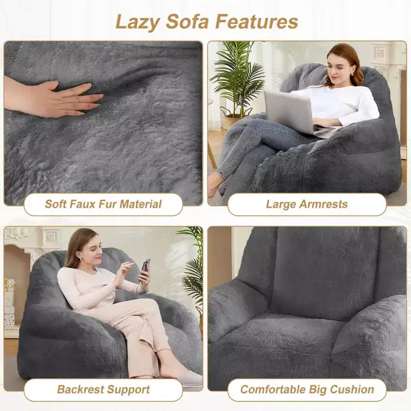 Grand pouf géant - Canapé de sol confortable avec rembourrage pour adultes/adolescents dans le salon/salle de jeux/sous-sol