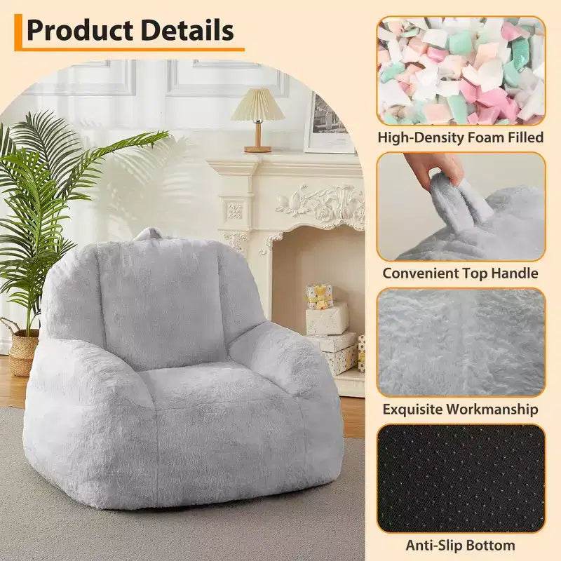 Grand pouf géant - Canapé de sol confortable avec rembourrage pour adultes/adolescents dans le salon/salle de jeux/sous-sol