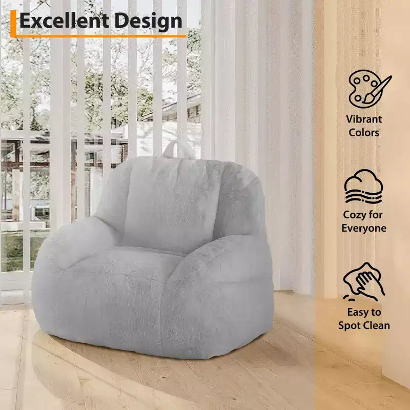 Grand pouf géant - Canapé de sol confortable avec rembourrage pour adultes/adolescents dans le salon/salle de jeux/sous-sol