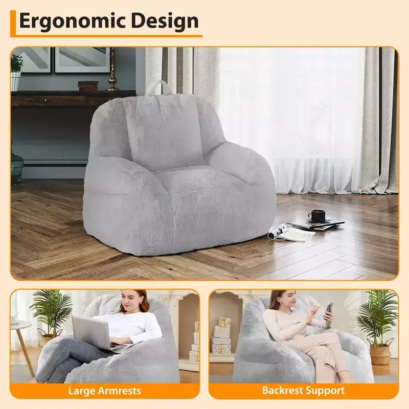 Grand pouf géant - Canapé de sol confortable avec rembourrage pour adultes/adolescents dans le salon/salle de jeux/sous-sol