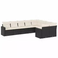 vidaXL Garden Sofa Set Black PE Rattan Large Modular Garden Sofa Set
