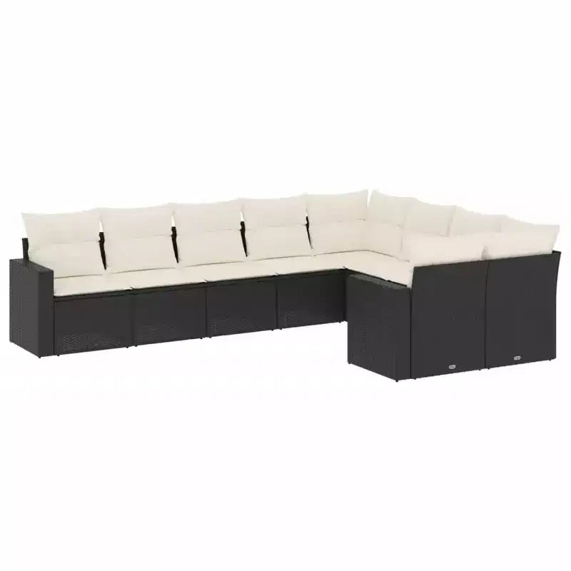 vidaXL Garden Sofa Set Black PE Rattan Large Modular Garden Sofa Set
