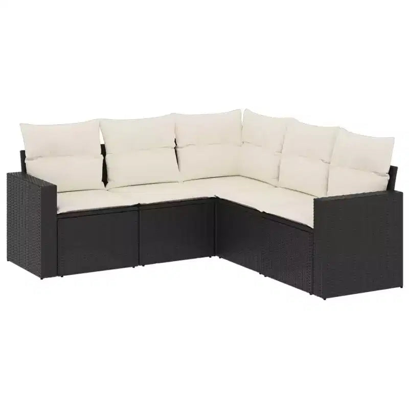 vidaXL Garden Sofa Set Black Poly Rattan Large Modular Garden Sofa Set