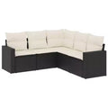 vidaXL Garden Sofa Set Black Poly Rattan Large Modular Garden Sofa Set