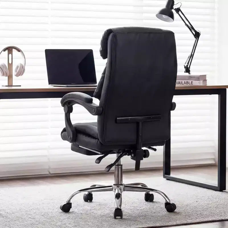 GDFStudio Faina Faux Leather Swivel Adjustable Height Executive Office Chair with Foot Rest
