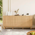 9 Drawer Dresser, Fluted Modern Wood Chest, Freestanding Wooden Storage Cabinet, for Living Room, Entryway