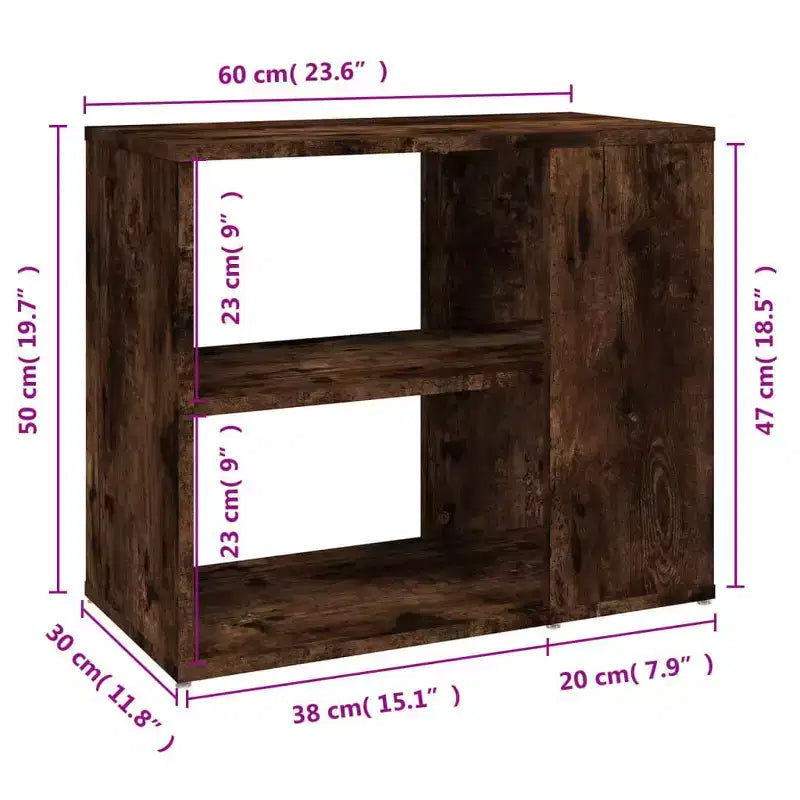 vidaXL Side Cabinet Engineered wood 23.6 in x 11.8 in x 19.7 in