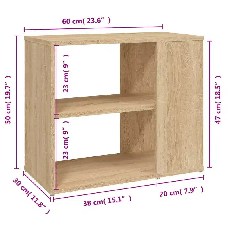 vidaXL Side Cabinet Engineered wood 23.6 in x 11.8 in x 19.7 in