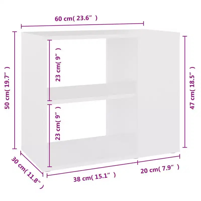 vidaXL Side Cabinet Engineered wood 23.6 in x 11.8 in x 19.7 in