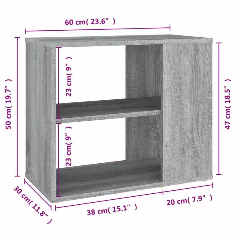 vidaXL Side Cabinet Engineered wood 23.6 in x 11.8 in x 19.7 in